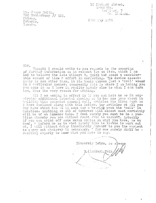 First page of Canada Smith Coils