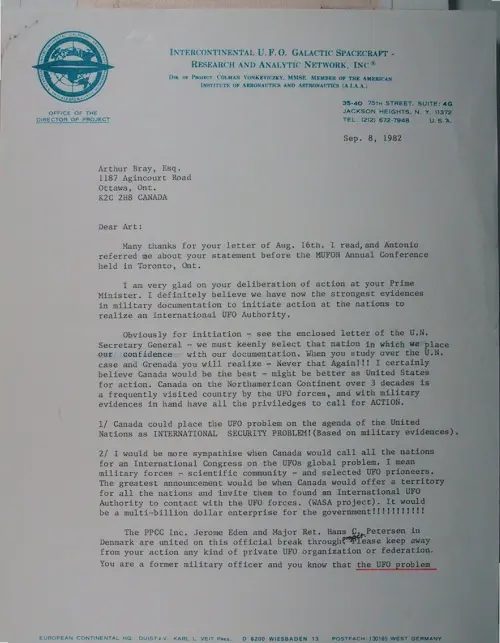 First page of Wilbert Smith Archives Files Box 1130 21 1130-21-p010