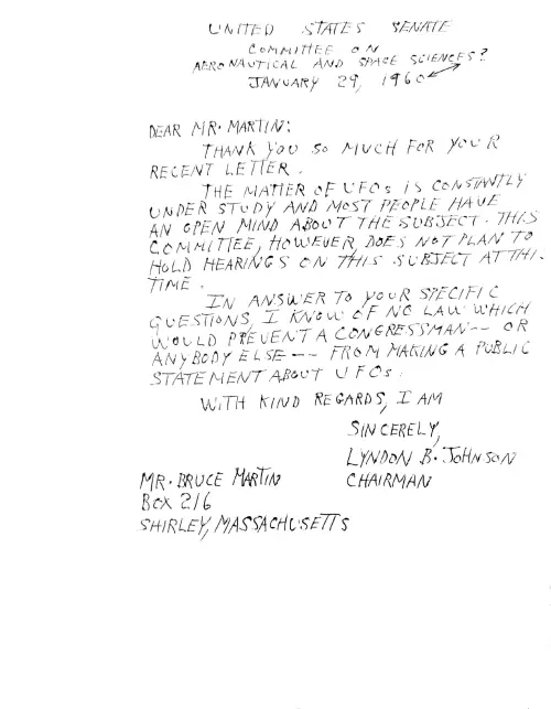 First page of Johnson Johnson UFO 1