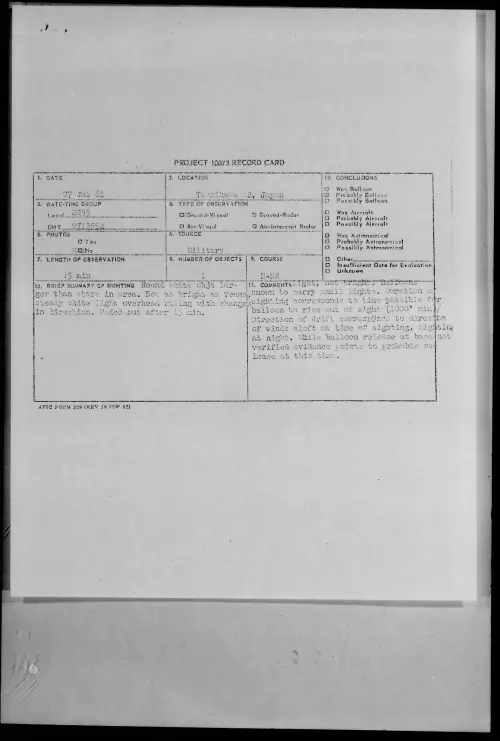 First page of 1961.07 - 8294994 - Tachikawa AB, Japan