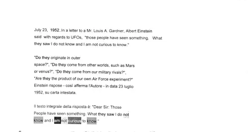 First page of Truman Einstein