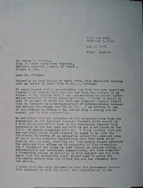 First page of Wilbert Smith Archives Files Box 1130 09 1130-09-p060