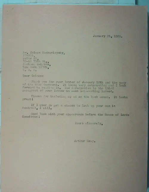 First page of Wilbert Smith Archives Files Box 1130 21 1130-21-p139