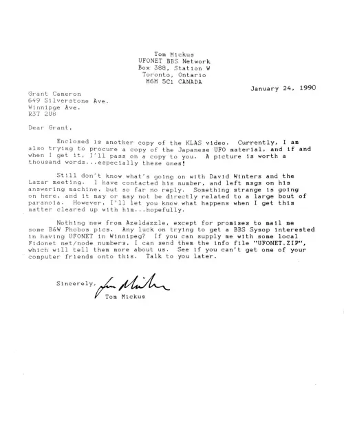 First page of Tom Mickus 1