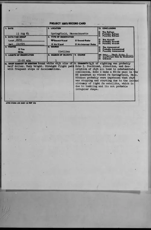 First page of 1961.08 - 8299262 - Springfield, Massachusetts