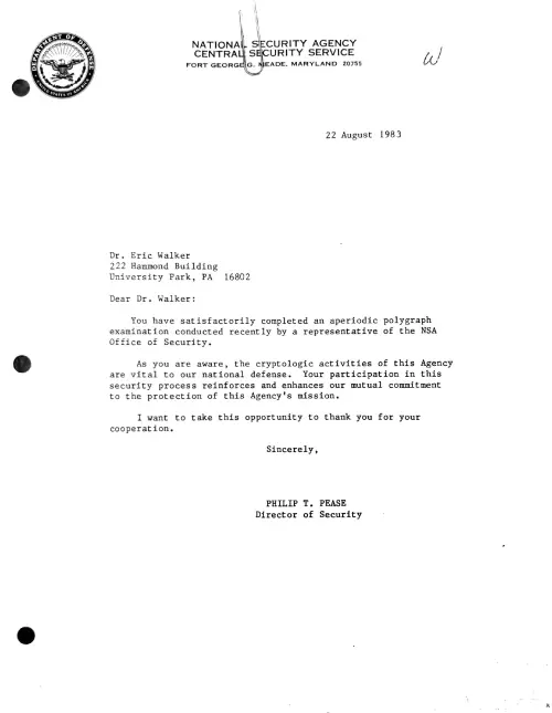 First page of Dr. Eric Walker Eric Walker NSA