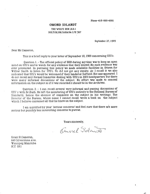 First page of Canada Dr Omand Solandt