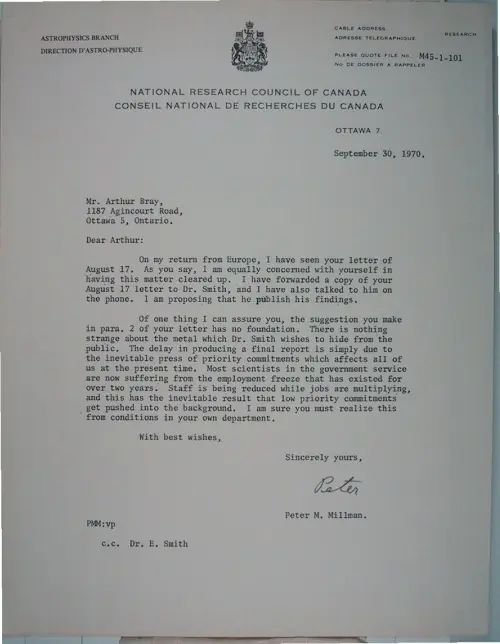 First page of Wilbert Smith Archives Files Box 1131 19 1131-19-p124