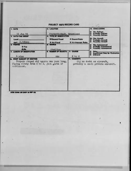 First page of 1959.01 - 9078838 - Frederikshaab, Greenland