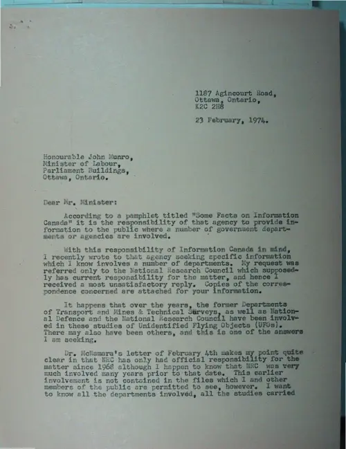First page of Wilbert Smith Archives Files Box 1130 18 1130-18-p072