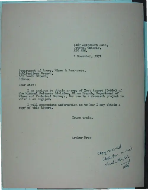 First page of Wilbert Smith Archives Files Box 1131 19 1131-19-p076