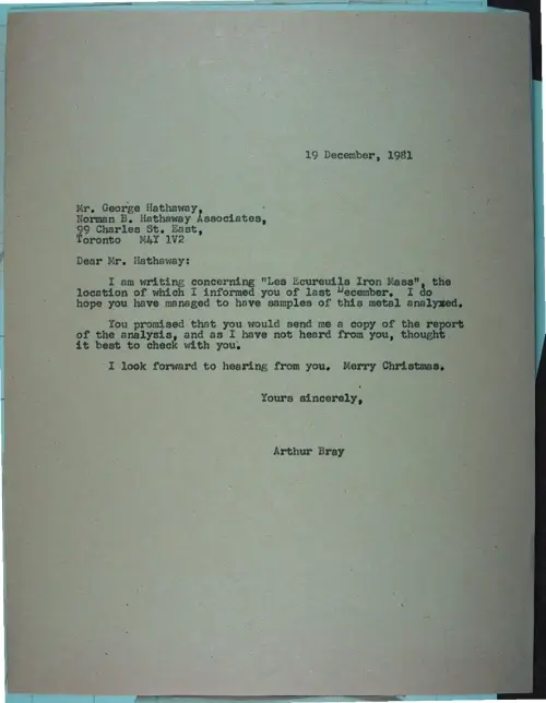 First page of Wilbert Smith Archives Files Box 1131 19 1131-19-p010