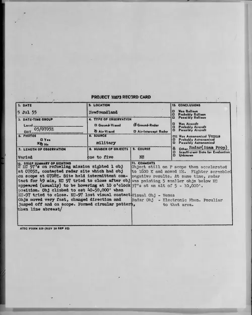 First page of 1955.07 - 6968070 - Newfoundland