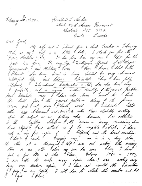 First page of Canada anstee Letters 1