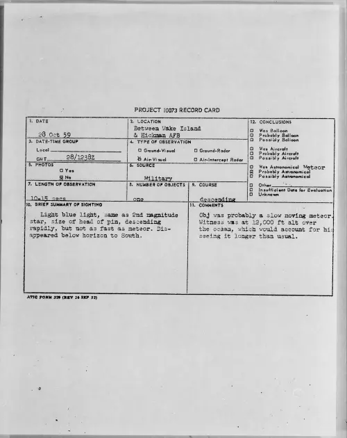 First page of 1959.10 - 6963761 - Between Wake Island & Hickman AFB