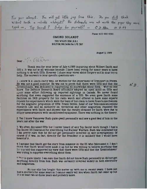 First page of Wilbert Smith Archives Files Box 1131 10 1131-10-p011