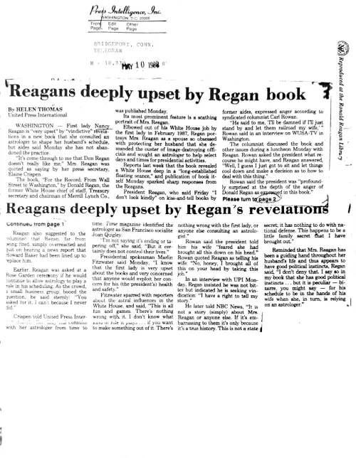 First page of Ronald Reagan Reagan Astrology 3