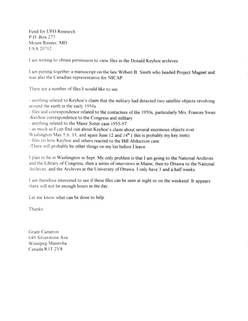 First page of Donald Keyhoe 1