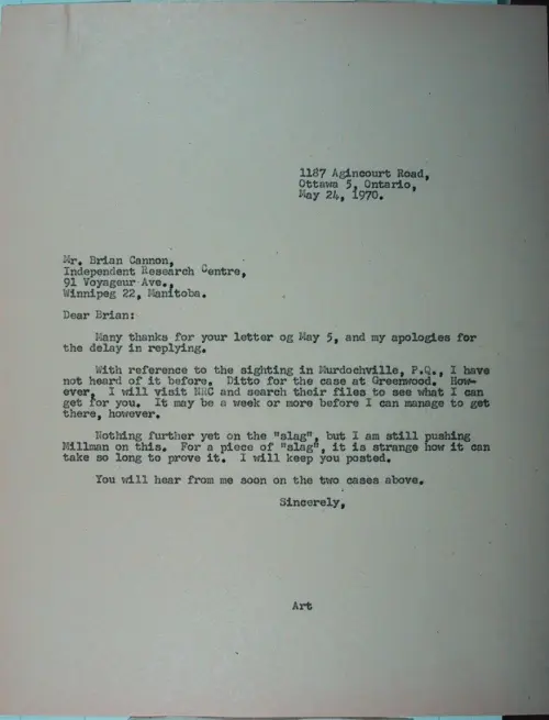 First page of Wilbert Smith Archives Files Box 1130 09 1130-09-p007