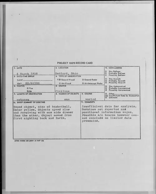 First page of 1956.03 - 7340753 - Bedford, Ohio