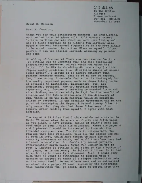 First page of Wilbert Smith Archives Files Box 1131 03 1131-03-p160