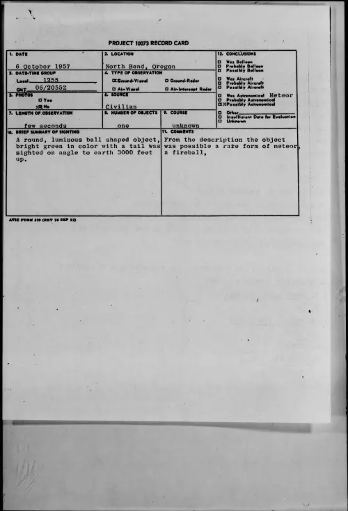 First page of 1957.10 - 6970921 - North Bend, Oregon