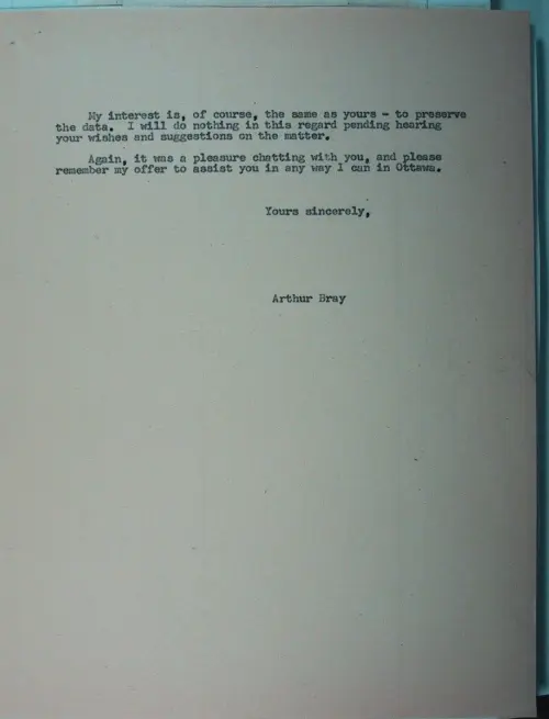 First page of Wilbert Smith Archives Files Box 1130 10 1130-10-p176