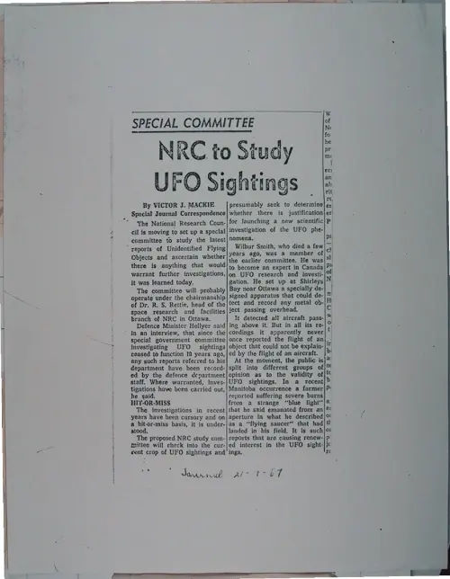 First page of Wilbert Smith Archives Files Box 1131 06 1131-06-p073