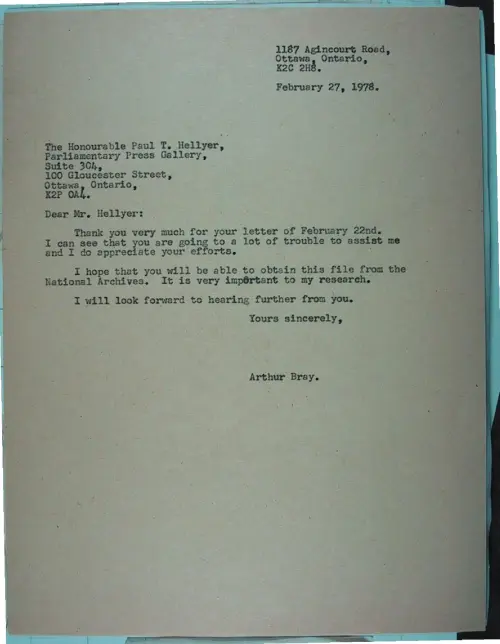 First page of Wilbert Smith Archives Files Box 1131 15 1131-15-p007
