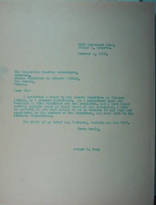 First page of Wilbert Smith Archives Files Box 1130 11 1130-11-p069