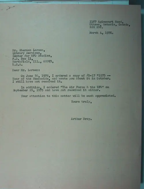 First page of Wilbert Smith Archives Files Box 1130 10 1130-10-p125