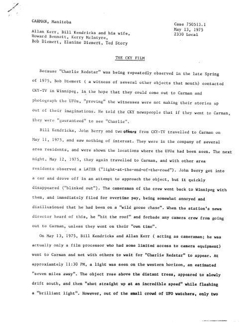 First page of The Cky Film Report