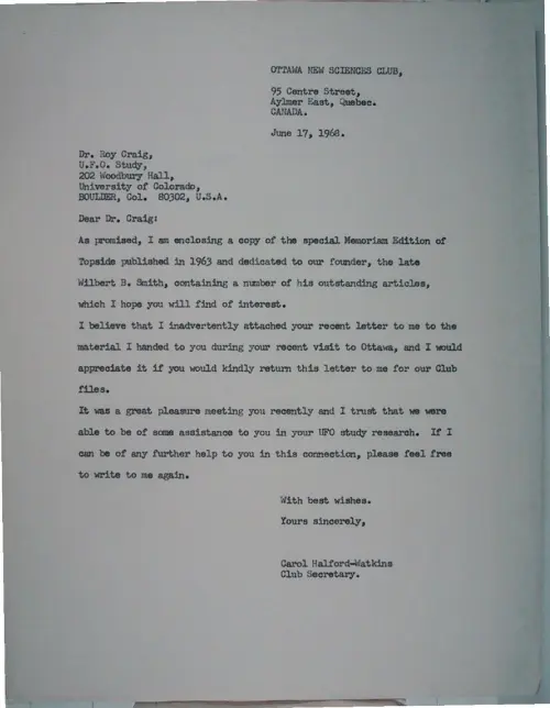 First page of Wilbert Smith Archives Files Box 1131 19 1131-19-p192