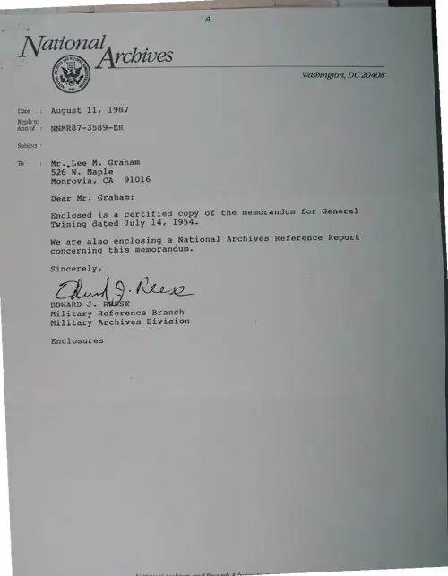 First page of Wilbert Smith Archives Files Box 1131 02 1131-02-p143