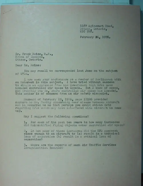 First page of Wilbert Smith Archives Files Box 1130 19 1130-19-p001