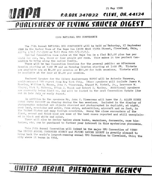First page of UAPA conference