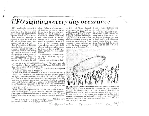 First page of Carman And UFO articles