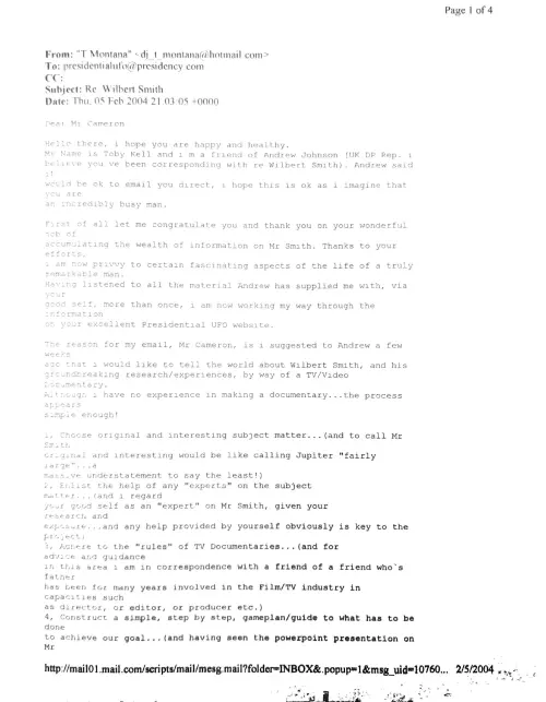 First page of Canada Smith Documentary