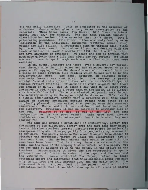 First page of Wilbert Smith Archives Files Box 1131 03 1131-03-p069