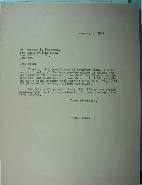 First page of Wilbert Smith Archives Files Box 1130 17 1130-17-p003