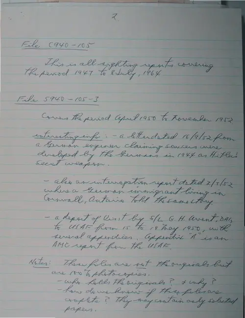First page of Wilbert Smith Archives Files Box 1130 18 1130-18-p012