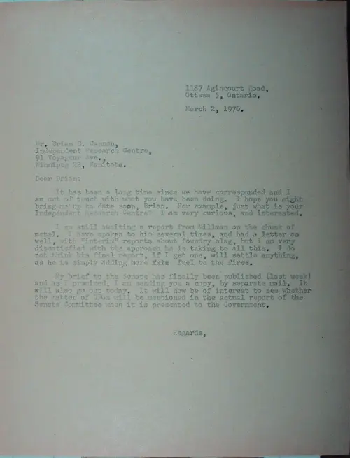 First page of Wilbert Smith Archives Files Box 1130 09 1130-09-p010