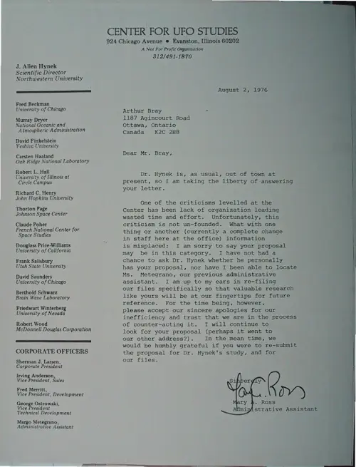 First page of Wilbert Smith Archives Files Box 1130 10 1130-10-p110