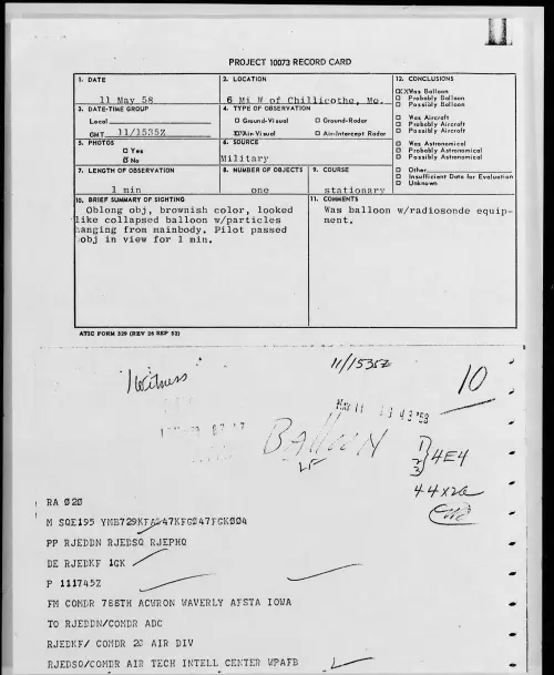 First page of 1958.05 - 7227640 - 6 Mi W of Chillicothe, Mo