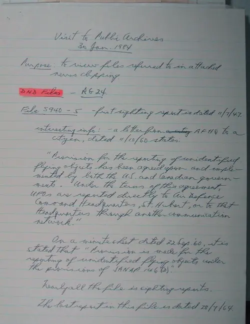 First page of Wilbert Smith Archives Files Box 1130 18 1130-18-p011