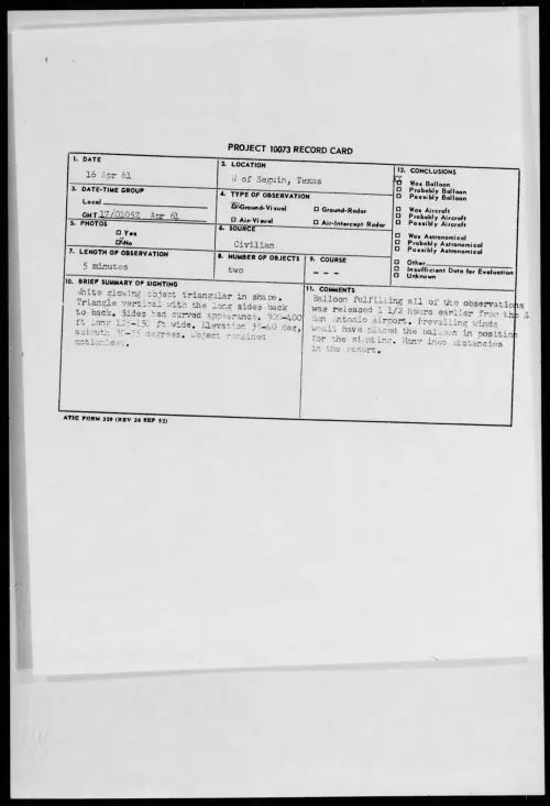 First page of 1961.04 - 8676378 - W of Seguin, Texas