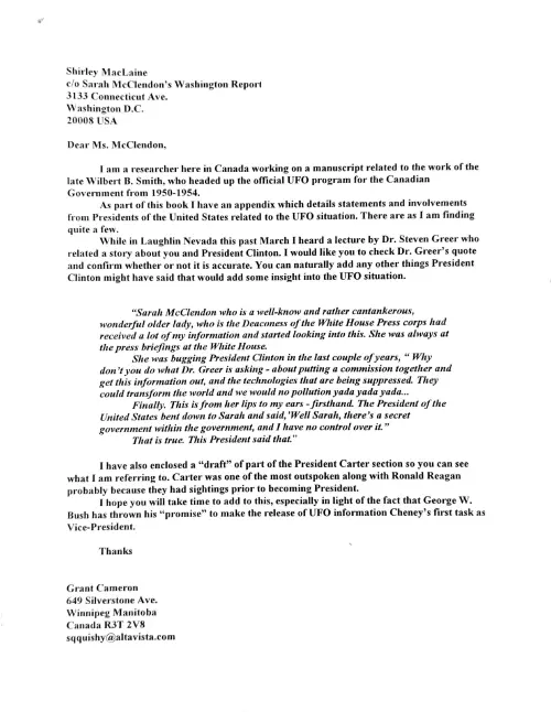 First page of Bill Clinton Sarah McClendon
