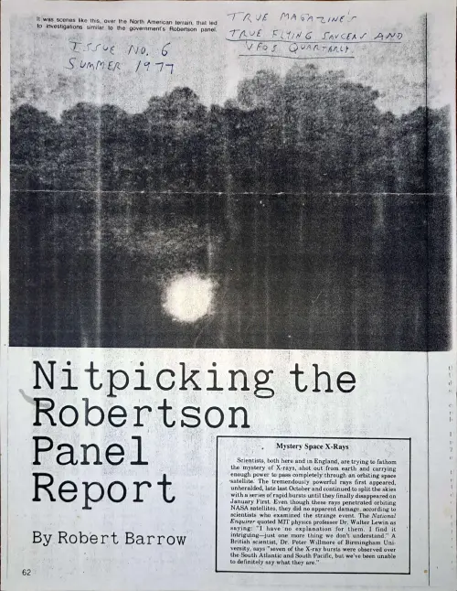 First page of Eisenhower Robertson Panel Report