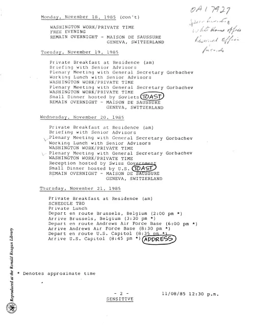 First page of Ronald Reagan Reagan Gorbachev Geneva