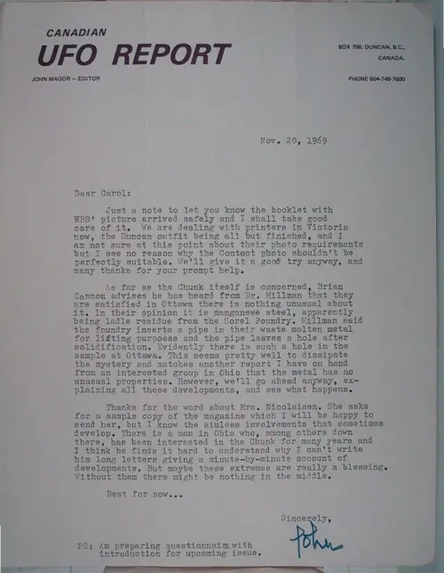 First page of Wilbert Smith Archives Files Box 1131 19 1131-19-p161